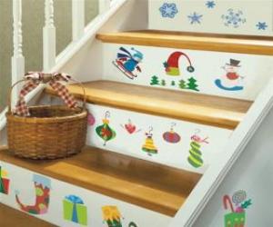 yapboz Noel tasarımlarıyla Merdiven